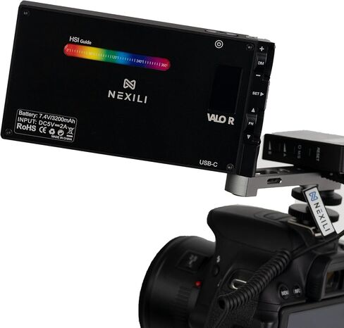 Nexili Valo R RGB Pocket Video Light for Cameras, 2500-8500K CCT, 360 Colors, 12 Preset Lighting Effects, CR≥97, Built-in Rechargeable Battery, Aluminum Alloy Body in Saudi Arabia