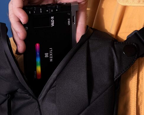 Nexili Valo R RGB Pocket Video Light for Cameras, 2500-8500K CCT, 360 Colors, 12 Preset Lighting Effects, CR≥97, Built-in Rechargeable Battery, Aluminum Alloy Body in Saudi Arabia