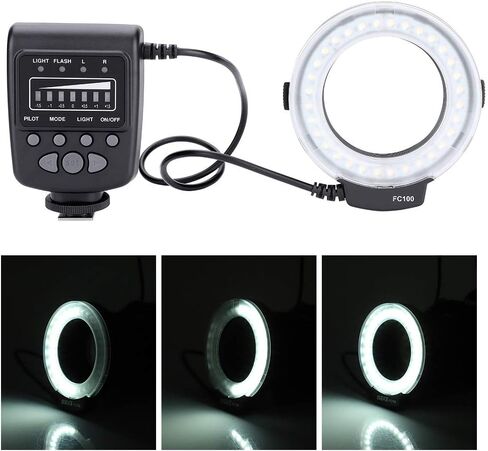 حزمة فلاش LED 5500k FC-100 محمولة مع وحدة تحكم فلاش فلاش LED عالمي 32 خرز مصباح LED كاميرا فيديو مجموعة إضاءة للتصوير الفوتوغرافي in Kuwait