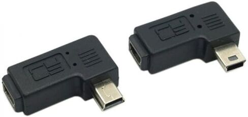 Cablecc 2PCS 90 درجة اليسار واليمين بزاوية البسيطة USB 5 دبوس ذكر إلى أنثى تمديد محول in Kuwait