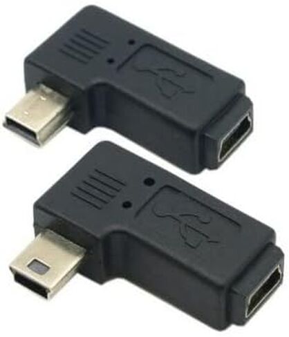 Cablecc 2PCS 90 درجة اليسار واليمين بزاوية البسيطة USB 5 دبوس ذكر إلى أنثى تمديد محول in Kuwait