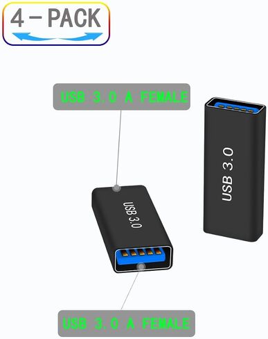 ZJKJHJY USB 3.0 Type A Female to Female Extension Adapter, USB to USB Adapter,2 Pack in Saudi Arabia