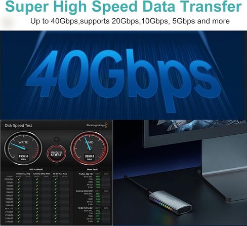 محول الزاوية اليمنى Felipmichael USB C، 240 وات 8K 40 جيجابت في الثانية 90 درجة USB C، عبوتان Thunderbolt 4/3، متوافق مع USB4 in Kuwait