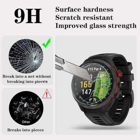 SHUAXI Watch Screen Protector (3+1Pack) Compatible for Garmin Approach S70 47mm, Tempered Glass Film Anti-Scratch High Definition Full Coverage and Soft TPU Protective Case in Kuwait