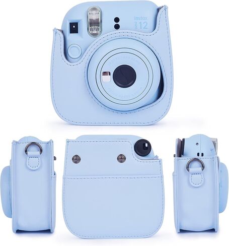 حافظة حماية للكاميرا Phetium Instant Mini 12 متوافقة مع Instax Mini 12 11، حقيبة غطاء من القماش مع جيب وحزام كتف قابل للتعديل (قوس قزح لامع) in Saudi Arabia
