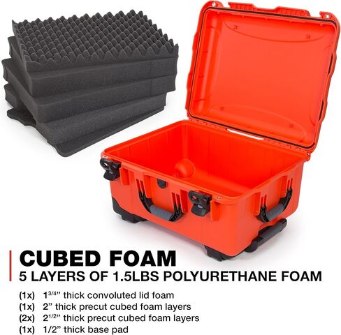 NANUK 950 Hard Case with Cubed Foam – Waterproof Travel Camera Hard Case with Wheels, 22.8" x 18.3" x 11.7", Dustproof and Impact-Resistant, Ideal for Heavy Loads – Black in Saudi Arabia