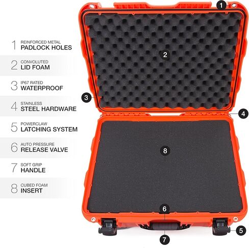 NANUK 950 Hard Case with Cubed Foam – Waterproof Travel Camera Hard Case with Wheels, 22.8" x 18.3" x 11.7", Dustproof and Impact-Resistant, Ideal for Heavy Loads – Black in Saudi Arabia