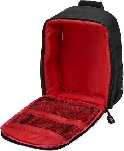 حقيبة ظهر صغيرة مقاومة للماء احترافية من PowerExtra ، حقيبة ظهر كاميرا رقمية لنيكون وسوني وأولمبوس وسامسونج وباناسونيك وبنتاكس وغيرها من الكاميرات، أسود، S, أسود, S in Kuwait