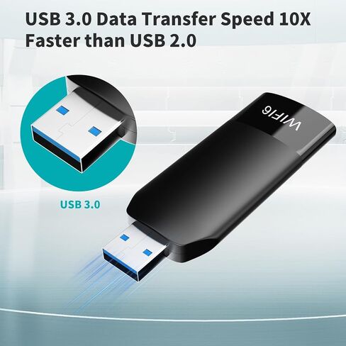 محول WiFi، محول USB WiFi للكمبيوتر المكتبي، محول AX1800 5G/2.4G ثنائي النطاق WiFi 6، محول USB WiFi لاسلكي لـ Window10/11 in Saudi Arabia