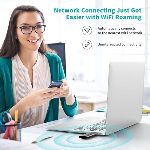 محول WiFi، محول USB WiFi للكمبيوتر المكتبي، محول AX1800 5G/2.4G ثنائي النطاق WiFi 6، محول USB WiFi لاسلكي لـ Window10/11 in Saudi Arabia