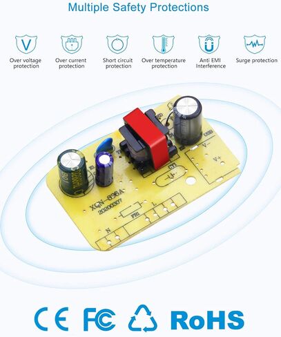 ALITOVE 5 فولت مصدر طاقة 5 فولت 1 أمبير محول تيار متردد أبيض 100-240 فولت تيار متردد إلى تيار مستمر 5 فولت سلك طاقة 5 فولت 1 أمبير محول طاقة مع طرف 5.5 × 2.5 مم 2.1 مم لمكبرات الصوت LED وأجهزة توجيه شاشة الإنترنت، أبيض in Kuwait