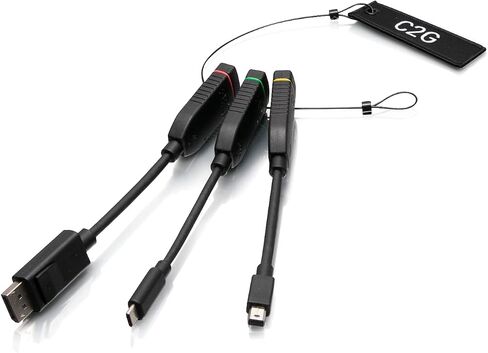 C2G Universal 4K HDMI Dongle Adapter Ring with Color Coded DisplayPort, Mini DisplayPort, and USB-C, C2G30028 in Kuwait