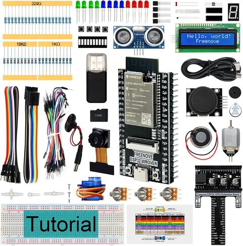 FREENOVE Super Starter Kit for ESP32-WROVER (Included) (Compatible with Arduino IDE), Onboard Camera Wireless, Python C, 536-Page Detailed Tutorial, 173 Items, 82 Projects in Saudi Arabia