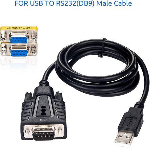 LinkStable DriverGenius RD232M2M DB9 Serial RS232 COM مغير الجنس لمهايئ الكابل التسلسلي USB إلى RS232 (ذكر/ذكر) in Saudi Arabia
