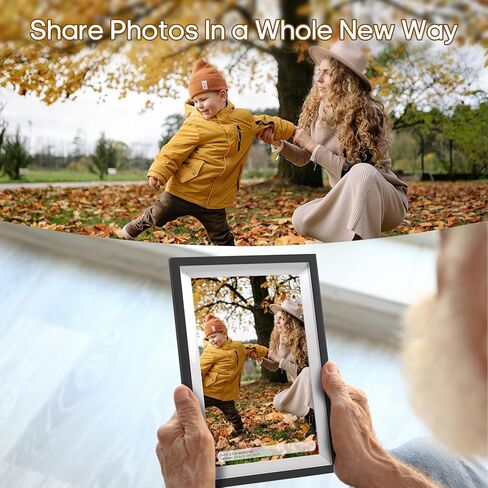 إطار صور رقمي واي فاي مقاس 10.1 بوصة من FRAMEO، إطار صور سحابي ذكي بشاشة لمس IPS مع مساحة تخزين كبيرة 64 جيجابايت و2 جيجابايت من ذاكرة الوصول العشوائي لتشغيل الوسائط بشكل أكثر سلاسة، إعداد سهل لمشاركة الصور/مقاطع الفيديو عبر تطبيق Frameo in Kuwait