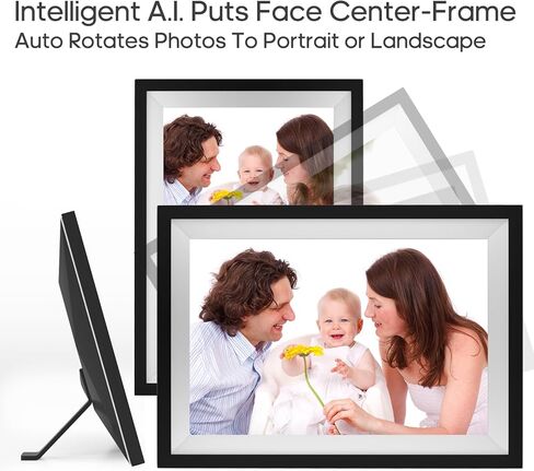 إطار صور رقمي واي فاي مقاس 10.1 بوصة من FRAMEO، إطار صور سحابي ذكي بشاشة لمس IPS مع مساحة تخزين كبيرة 64 جيجابايت و2 جيجابايت من ذاكرة الوصول العشوائي لتشغيل الوسائط بشكل أكثر سلاسة، إعداد سهل لمشاركة الصور/مقاطع الفيديو عبر تطبيق Frameo in Kuwait