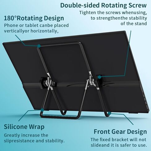 GreBear Tablet Stand Adjustable, 9-18" Portable Monitor Stand Holder, Nonslip Foldable Desktop Stand Holder Dock Compatible with iPad Pro/Air/Mini, Touch Pad, Smart Phone, Photo Frame Stand in Kuwait