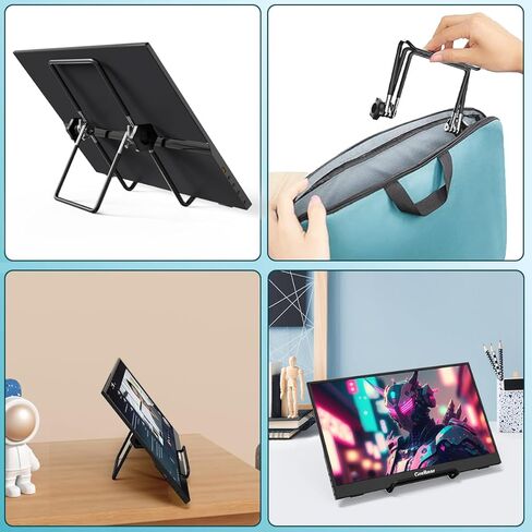 GreBear Tablet Stand Adjustable, 9-18" Portable Monitor Stand Holder, Nonslip Foldable Desktop Stand Holder Dock Compatible with iPad Pro/Air/Mini, Touch Pad, Smart Phone, Photo Frame Stand in Kuwait