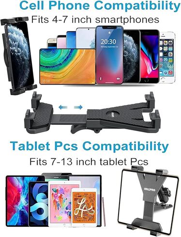 PLDHPRO iPad Holder for car Heavy Duty Drill Base, Compatible with iPad/iPad Mini Samsung Galaxy (All 7" - 11.5") Tablets, Tablet Mount for Desk/Car/Wall/Truck/Commercial Vehicles Dash in Kuwait