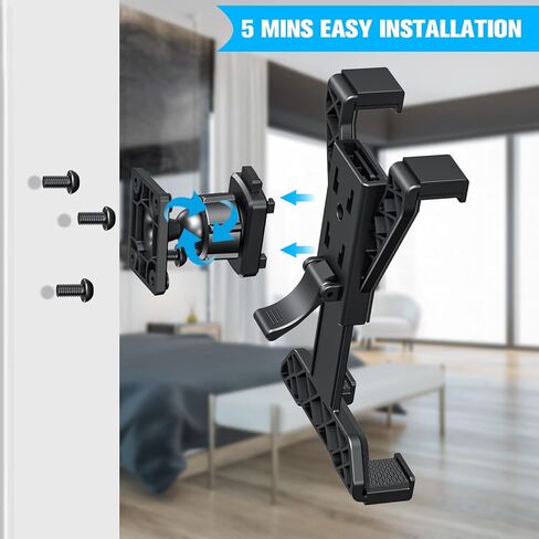 PLDHPRO iPad Holder for car Heavy Duty Drill Base, Compatible with iPad/iPad Mini Samsung Galaxy (All 7" - 11.5") Tablets, Tablet Mount for Desk/Car/Wall/Truck/Commercial Vehicles Dash in Kuwait