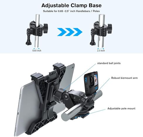 PLDHPRO iPad Holder for car Heavy Duty Drill Base, Compatible with iPad/iPad Mini Samsung Galaxy (All 7" - 11.5") Tablets, Tablet Mount for Desk/Car/Wall/Truck/Commercial Vehicles Dash in Kuwait