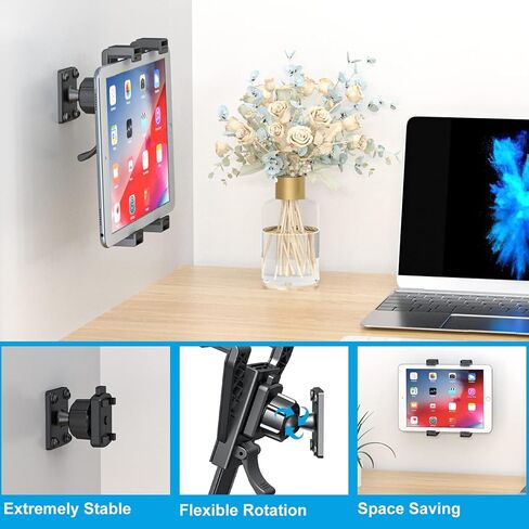 PLDHPRO iPad Holder for car Heavy Duty Drill Base, Compatible with iPad/iPad Mini Samsung Galaxy (All 7" - 11.5") Tablets, Tablet Mount for Desk/Car/Wall/Truck/Commercial Vehicles Dash in Kuwait