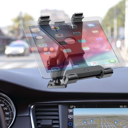 PLDHPRO iPad Holder for car Heavy Duty Drill Base, Compatible with iPad/iPad Mini Samsung Galaxy (All 7" - 11.5") Tablets, Tablet Mount for Desk/Car/Wall/Truck/Commercial Vehicles Dash in Kuwait