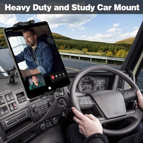 JUBOR حامل الكمبيوتر اللوحي للشاحنة، حامل قاعدة مثقاب عالي التحمل لجهاز iPad Pro، جميع الهواتف الذكية اللوحية مقاس 4.7 بوصة - 13.5 بوصة للوحة قيادة السيارة، وشبه الشاحنة، والمركبة، والمطبخ والجدار in Kuwait