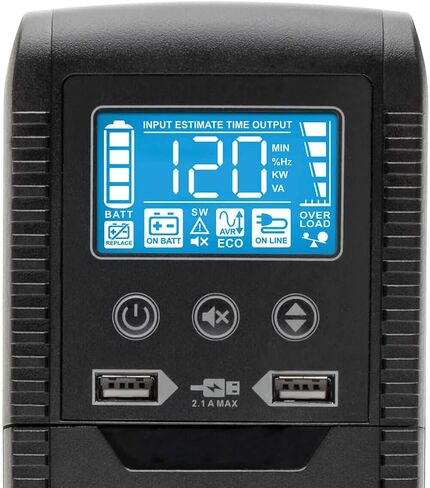 Tripp Lite 900VA UPS Battery Backup Surge Protector Efficient ENERGY-STAR Certified, AVR, 12-Outlet Uninterruptible Power Supply, Dataline Protection, 3-Year Warranty & 100,000 Insurance (ECO900UPSM) in Kuwait