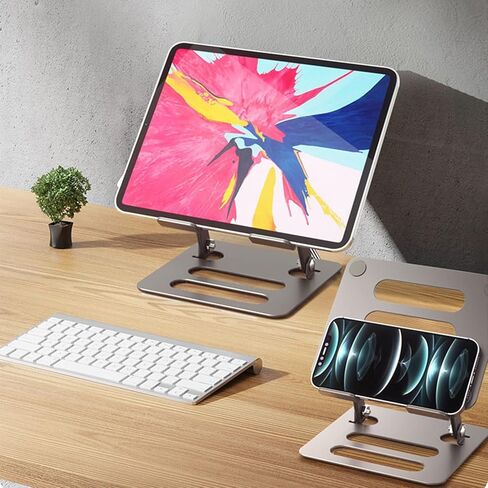 حامل تابلت قابل للتعديل من سي ان ايه كيه دي جي، حامل تابلت للمكتب متوافق مع ايباد برو 9.7، 10.5، 12.9، ايباد اير ميني 4 3 (6-13 انش) - فضي in Kuwait