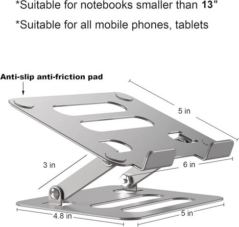 حامل تابلت قابل للتعديل من سي ان ايه كيه دي جي، حامل تابلت للمكتب متوافق مع ايباد برو 9.7، 10.5، 12.9، ايباد اير ميني 4 3 (6-13 انش) - فضي in Kuwait