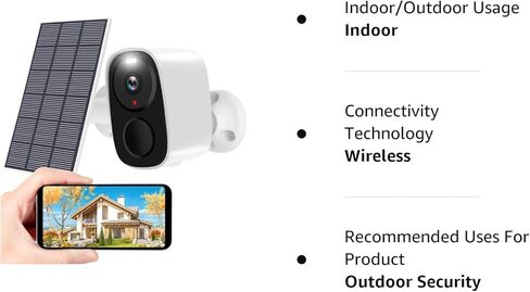 كاميرا مراقبة Heegomn 1080P لاسلكية في الهواء الطلق مع كشف الحركة، أضواء كاشفة/إنذار صفارات الإنذار، رؤية ليلية ملونة، محادثة ثنائية الاتجاه، كاميرا واي فاي تعمل ببطارية تخزين SD/سحابية مقاومة للماء in Kuwait