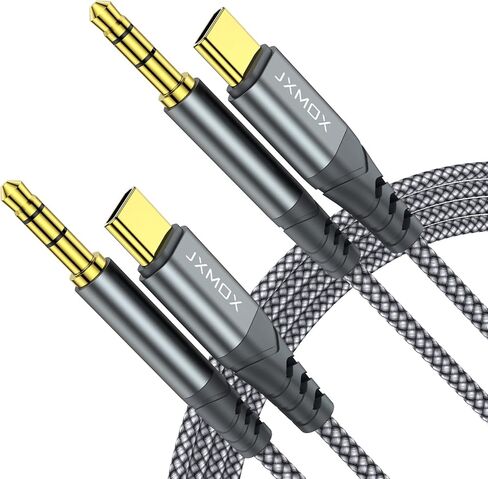 جيه اكس موكس كيبل USB C الى مقبس صوت AUX 3.5 ملم (4 اقدام)، سلك ستيريو للسيارة من النوع C الى 3.5 ملم متوافق مع ايفون 15 برو ماكس 15 بلس، سامسونج جالاكسي S23 S22 S21 S20 نوت 20، بكسل 4 5 XL، ايباد برو in Kuwait
