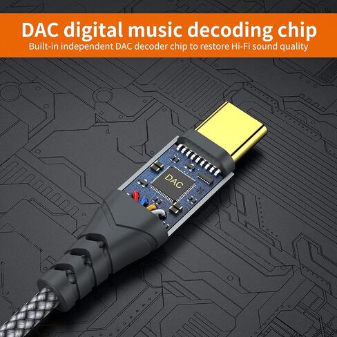 جيه اكس موكس كيبل USB C الى مقبس صوت AUX 3.5 ملم (4 اقدام)، سلك ستيريو للسيارة من النوع C الى 3.5 ملم متوافق مع ايفون 15 برو ماكس 15 بلس، سامسونج جالاكسي S23 S22 S21 S20 نوت 20، بكسل 4 5 XL، ايباد برو in Kuwait