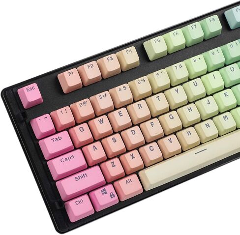 YMDK Double Shot 104 Dyed PBT Shine Through Keyset OEM Profile Keycap Set for Cherry MX Switches Mechanical Keyboard 104 87 61,Sunset Gradient (Only Keycap) in Saudi Arabia