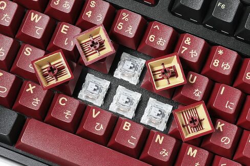 مجموعة Drop + Redsuns GMK Red Samurai Keycap للوحات المفاتيح كاملة الحجم - متوافقة مع مفاتيح Cherry MX واستنساخها (مجموعة تخطيط 1800 و113 مفتاحًا) in Kuwait