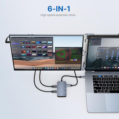 Oiiwak 6-in-1 USB-C Laptop Docking Station in Kuwait