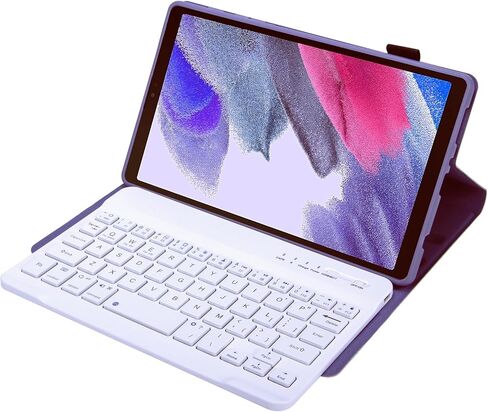 Lrufodya Keyboard Case for Samsung Galaxy Tab A7 Lite 8.7" 2021, Candy Colors Detachable Wireless Keyboard with Slim Cover for Model SM-T220 T225 T227 (Purple) in Kuwait