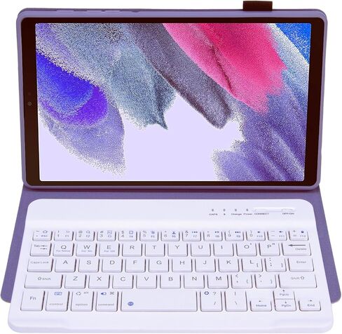 Lrufodya Keyboard Case for Samsung Galaxy Tab A7 Lite 8.7" 2021, Candy Colors Detachable Wireless Keyboard with Slim Cover for Model SM-T220 T225 T227 (Purple) in Kuwait