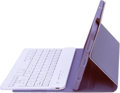 Lrufodya Keyboard Case for Samsung Galaxy Tab A7 Lite 8.7" 2021, Candy Colors Detachable Wireless Keyboard with Slim Cover for Model SM-T220 T225 T227 (Purple) in Kuwait