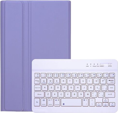 Lrufodya Keyboard Case for Samsung Galaxy Tab A7 Lite 8.7" 2021, Candy Colors Detachable Wireless Keyboard with Slim Cover for Model SM-T220 T225 T227 (Purple) in Kuwait