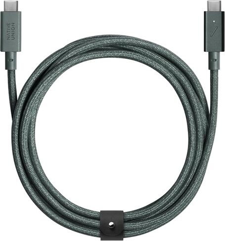 Native Union Type-C Belt Cable Pro - USB-C to USB-C 8ft Ultra-Strong Charging Cable with Leather Strap Compatible with MacBook Pro 2017-2020, MacBook Pro 13" M1/ M2, Air 13" M1, Surface Go 3 (Zebra) in Saudi Arabia