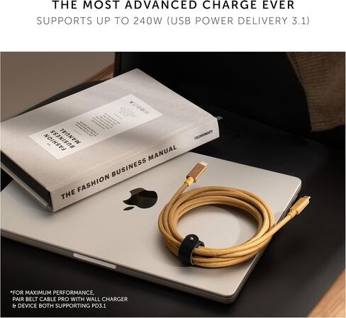 Native Union Type-C Belt Cable Pro - USB-C to USB-C 8ft Ultra-Strong Charging Cable with Leather Strap Compatible with MacBook Pro 2017-2020, MacBook Pro 13" M1/ M2, Air 13" M1, Surface Go 3 (Zebra) in Saudi Arabia