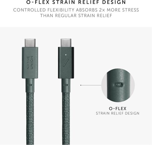 Native Union Type-C Belt Cable Pro - USB-C to USB-C 8ft Ultra-Strong Charging Cable with Leather Strap Compatible with MacBook Pro 2017-2020, MacBook Pro 13" M1/ M2, Air 13" M1, Surface Go 3 (Zebra) in Saudi Arabia