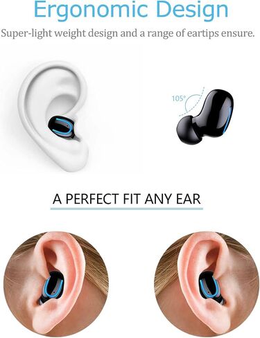 MALIHOO Mini Bluetooth Single Earbud سماعات رأس لاسلكية صغيرة غير مرئية، سماعة أذن واحدة مع وقت تشغيل لمدة 6 ساعات لهواتف iPhone والهواتف الذكية التي تعمل بنظام Android والكمبيوتر الشخصي والتلفزيون الصوتي in Saudi Arabia