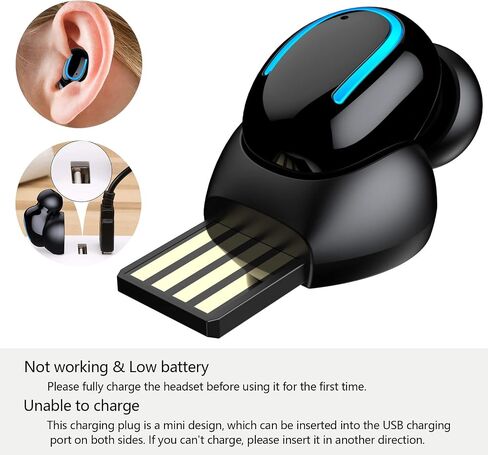 MALIHOO Mini Bluetooth Single Earbud سماعات رأس لاسلكية صغيرة غير مرئية، سماعة أذن واحدة مع وقت تشغيل لمدة 6 ساعات لهواتف iPhone والهواتف الذكية التي تعمل بنظام Android والكمبيوتر الشخصي والتلفزيون الصوتي in Saudi Arabia