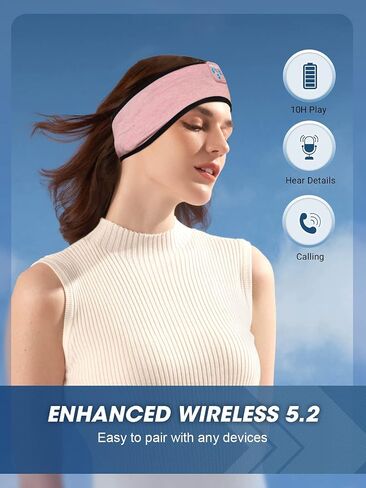 Sleepbeauty Sleep-Headphones-Wireless-Bluetooth-Headband - Comfy Sleeping Eye Mask Headphones Headset, Sport Headband Earbuds Electronics Tech Gadgets Christmas Birthday Gifts for Women Men Running in Saudi Arabia