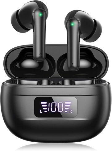Wireless Ear buds Bluetooth earbuds 76H Playback Noise Cancellation Earbuds Clear Calls Bluetooth headphones Power Display Protable Charging Case Light Weight IPX7 Waterproof Earphones for Android iOS in Kuwait