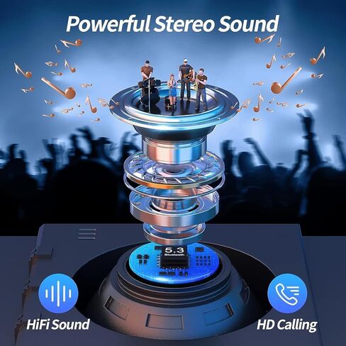 Wireless Ear buds Bluetooth earbuds 76H Playback Noise Cancellation Earbuds Clear Calls Bluetooth headphones Power Display Protable Charging Case Light Weight IPX7 Waterproof Earphones for Android iOS in Kuwait