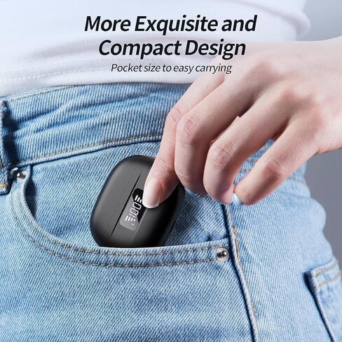 Wireless Ear buds Bluetooth earbuds 76H Playback Noise Cancellation Earbuds Clear Calls Bluetooth headphones Power Display Protable Charging Case Light Weight IPX7 Waterproof Earphones for Android iOS in Kuwait